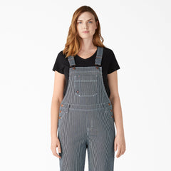 Women's Hickory Stripe Boyfriend Fit Bib Overalls | Dickies